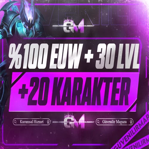 League of Legends +30 Level EUW +20 Karakter